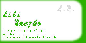 lili maczko business card